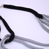 Adami & Martucci Black and Silver Mesh Long Necklace 