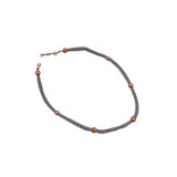 Adami & Martucci Silver Mesh One-Strand Short Necklace with Rose Gold Matte Beads