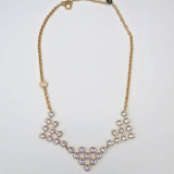 Rebecca Triple Net Necklace with Clear Crystals