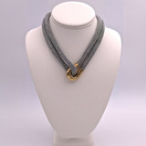 Adami & Martucci Silver Mesh Necklace With Yellow Gold Loop