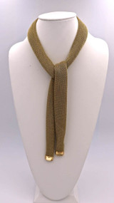 Adami & Martucci Gold Mesh Lariat Necklace with Gold Metal Ends