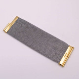 Adami & Martucci Silver Mesh Wide Cuff Bracelet with Gold Closure