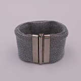 Adami & Martucci Silver Mesh Cuff Bracelet with Silver Closure