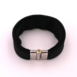 Adami & Martucci Black Mesh Small Cuff Bracelet with Silver Closure