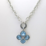 Rebecca Flower Pendant with Aqua Blue Swarovski Crystals