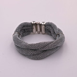 Adami & Martucci Silver Mesh Twisted Bracelet With Ring Clasps