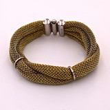 Adami & Martucci Gold Mesh Twisted Bracelet With Ring Clasps