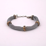 Adami & Martucci Silver Mesh Bracelet with Small Wired Rings