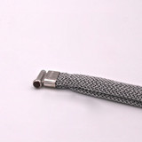 Adami & Martucci Silver Mesh Bracelet with Purple CZ Metal Buckle 