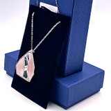 Swarovski Allure Crystal and Pink Quartz Gemstone Long Pendant