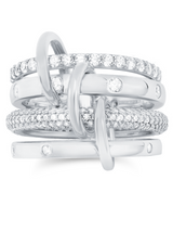 Crislu Q-link Platinum-Plated Stackable Ring 