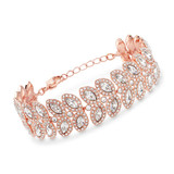 Swarovski Baron Rose Gold Leaf-Shape Crystal Bracelet