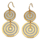 Double Circle Earrings in Rose Gold Plating