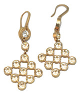 Rose Gold Plated Champagne Crystal Net Earrings