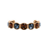 Rebecca Bangle with Blue and Brown Square Swarovski Crystals