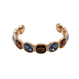 Rebecca Bangle with Blue and Brown Square Swarovski Crystals