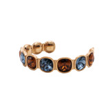 Rebecca Bangle with Blue and Brown Square Swarovski Crystals