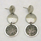 Triple Circle Drop Earrings with Silver Glam