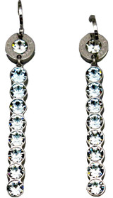 Bar Earrings with Aqua Blue Swarovski Crystals