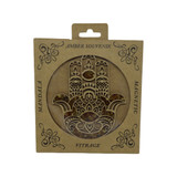 Baltic Amber Hamsa Hand Wall Hanging Magnetic Wooden Ornament and Protection Symbol