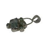 Obsidian Natural Raw Gemstone  Sterling Silver Pendant