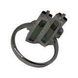 Zultanite Color Change Double Bar Ring in Silver with Marcasite Stones
