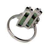 Zultanite Color Changing Double Bar Ring in Silver with Marcasite Stones