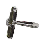 Zultanite Color Changing Double Bar Ring in Silver with Marcasite Stones