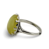 Baltic Amber - Large Oval Honey Lemon Amber Statement Ring in Sterling Silver