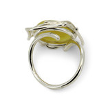 Baltic Amber - Modern Swirl Large Oval Butterscotch Amber Ring