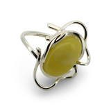 Baltic Amber - Modern Swirl Large Oval Butterscotch Amber Ring