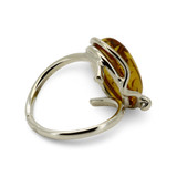 Baltic Amber -  Large Oval Cognac Amber Modern Statement Ring