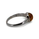 Baltic Amber - Solitaire Cognac Amber Minimalist Stackable Silver Ring