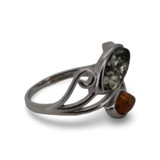 Baltic Amber - Multicolor Leaf Amber Swirl Sterling Silver Ring
