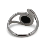 Baltic Amber - Sterling Silver Green Amber Open Wrap Modern Ring