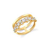 Crislu Flora Collection Double Band Ring in Yellow Gold Plating