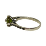 Zultanite Color Changing Round Gemstone Ring with Marcasite Accents