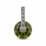 Zultanite Color Changing Round Spinner Pendant with Marcasite Accents