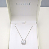 Crislu Heirloom Square Silver Pendant