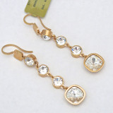 Rose Gold Plated Drop Earrings with Clear Crystals