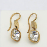 Small Earrings with Clear Crystals in Rose Gold