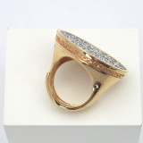 Rebecca Circle Rose Gold Plated Ring Ring with Silver Glam 