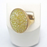 Rebecca Circle Rose Gold Plated Ring with Gold Glam