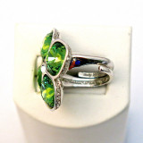 Rebecca Ring with Four Green Swarovski crystals