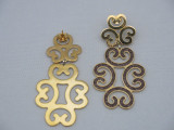 Large Earrings from Louis XIV Collection in Rose Gold Plated Bronze