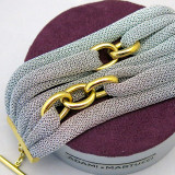Adami and Martucci Silver Mesh Bracelet with Gold Links
