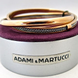 Adami and Martucci Double Bangle with Silver Mesh In rose-gold