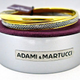 Adami and Martucci Double Bangle with Silver Mesh In yellow-gold
