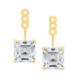 YELLOW GOLD PRINCESS CUT EARRING JACKETS