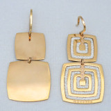 Rebecca Double Square Earrings in Rose Gold Plating, small